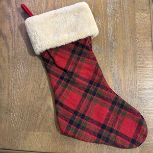 Plaid Christmas Stocking with Fur Cuff